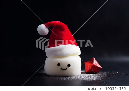 marshmallow in Santa's hat 103354576