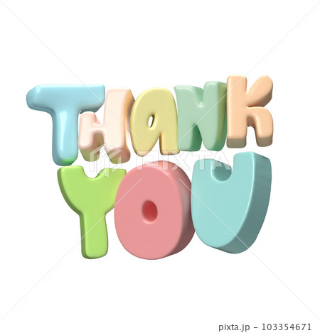 Thank you multicolor lettering 3d text icon hand drawn, thanksgiving day Cute Illustration rendering isolated on white background with clipping path Thank you multicolor lettering 3d text icon hand drawn, thanksgiving day Cute Illustration rendering isolated on white background with clipping path 103354671
