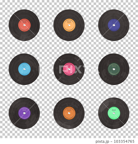 Cute record illustration set 103354765