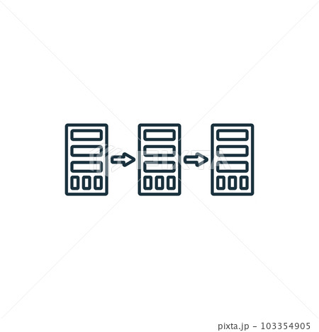 Horizontal integration icon. Monochrome simple sign from digitalization collection. Horizontal integration icon for logo, templates, web design and infographics. 103354905