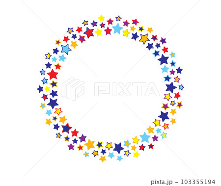 Start decoration frame in vector. Stars abstract round border. 103355194