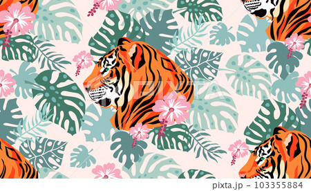 Tiger and tropical plants, Tiger and tropical plants, 103355884