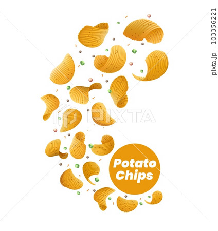 Potato chips splash Potato chips splash 103356221