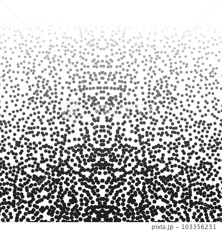 Dotwork noise gradient vector background. Black noise stipple dots. Sand grain effect. Abstract grunge spray banner 103356231