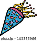 Single party popper cone cartoon celebrate 103356966