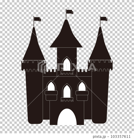 Castle Clipart-medieval castle drawing style illustration clip art