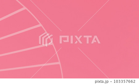 Pink geometric background with stripes in a semicircle in the left part of the photo, panorama 103357662