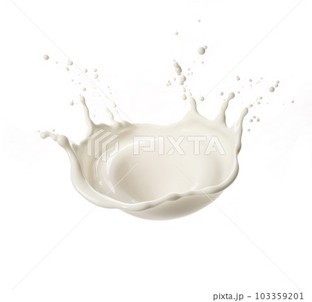 milk splash isolated on white background. Generative A.I. milk splash isolated on white background. Generative A.I. 103359201