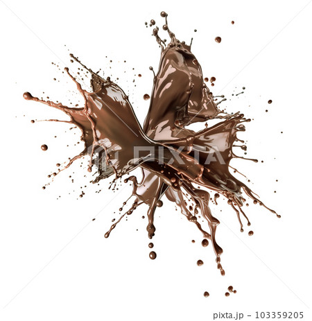 liquid chocolate  splash explosion. Generative A.I. 103359205