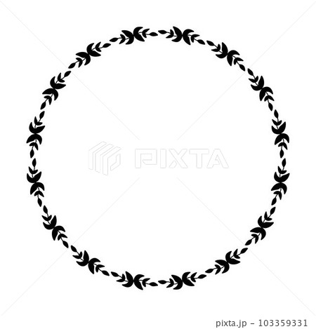 Floral circle round border flower frame ring for decoration ornament in vector illustration 103359331