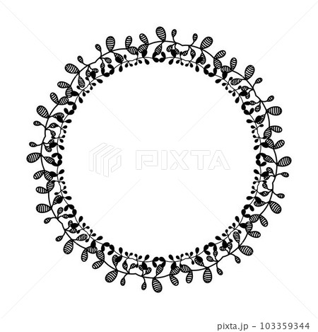 Floral circle round border flower frame ring for decoration ornament in vector illustration Floral circle round border flower frame ring for decoration ornament in vector illustration 103359344