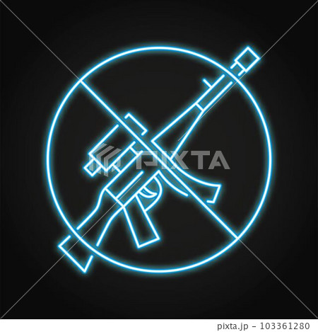 No weapon neon line icon 103361280
