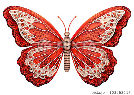 Colorful butterfly drawing isolated on withe. Generative AI. 103362517