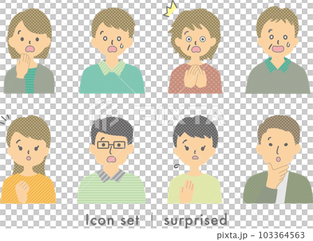表情:驚く大人 セット 表情:驚く大人 セット 103364563