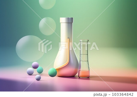 Flask and test tube 3d. Chemical science. Generate Ai Flask and test tube 3d. Chemical science. Generate Ai 103364842