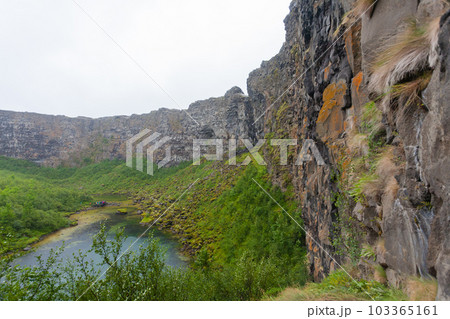 Asbyrgi glacial canyon and Botnstjorn lake, Iceland Asbyrgi glacial canyon and Botnstjorn lake, Iceland 103365161