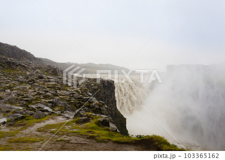 Dettifoss waterfalls in summer season view, Iceland Dettifoss waterfalls in summer season view, Iceland 103365162