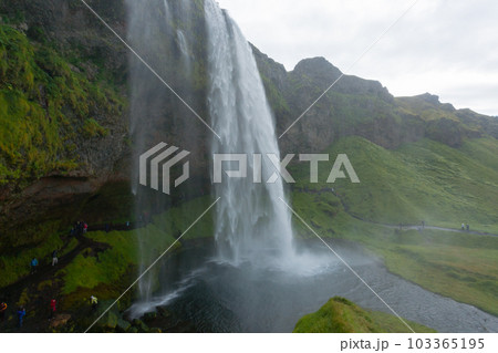 Seljalandsfoss falls in summer season view, Iceland Seljalandsfoss falls in summer season view, Iceland 103365195