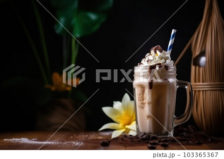 Ice blended chocolate. Cold frappe. Generate Ai Ice blended chocolate. Cold frappe. Generate Ai 103365367