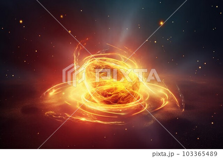 Burning gravitational star. Space flame. Generate Ai Burning gravitational star. Space flame. Generate Ai 103365489