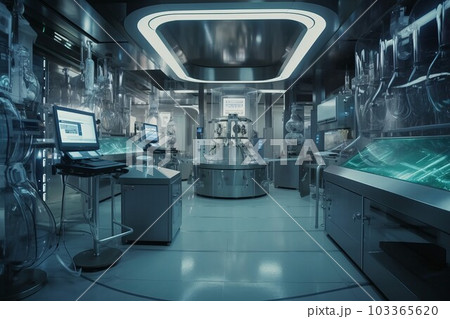 Futuristic laboratory room. Future modern. Generate Ai 103365620