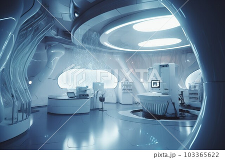 Futuristic organic laboratory. Future interior. Generate Ai Futuristic organic laboratory. Future interior. Generate Ai 103365622
