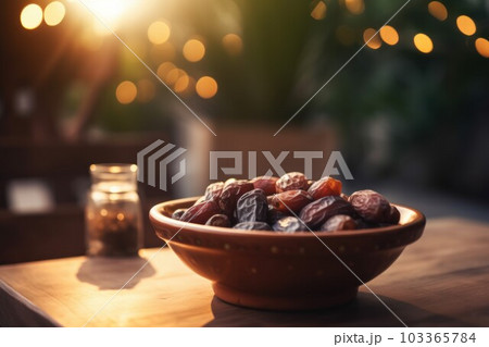 Dates fruits bowl. Organic snack. Generate Ai Dates fruits bowl. Organic snack. Generate Ai 103365784