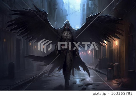 Dark assassin. Hair art sky. Fictional person. Generate Ai Dark assassin. Hair art sky. Fictional person. Generate Ai 103365793