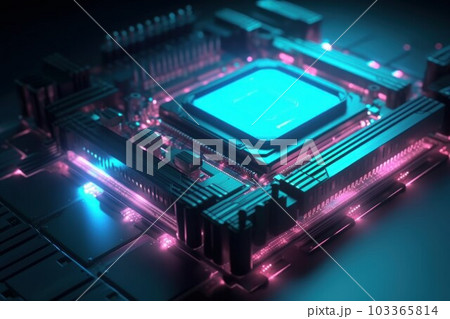 Cpu modern motherboard. Board chip. Generate Ai Cpu modern motherboard. Board chip. Generate Ai 103365814
