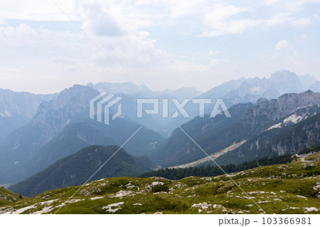 beutiful lanscape Slovenian Alps Mangart mount view beutiful lanscape Slovenian Alps Mangart mount view 103366981