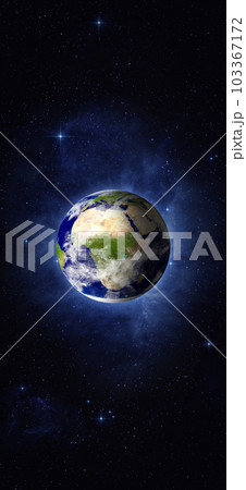 Earth, galaxy, nebula and stars. Europe, Africa, Asia. 103367172