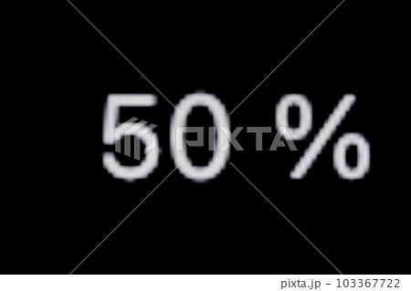 White pixel number fifty - 50 percent on black background 103367722