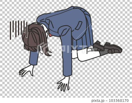 落ち込む女子高校生 落ち込む女子高校生 103368170