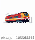 オレンジ色の子供向けの電車のイラスト 103368845