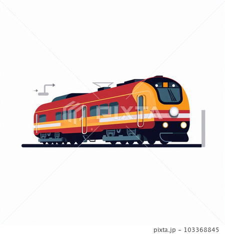 オレンジ色の子供向けの電車のイラスト 103368845