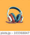 赤いヘッドフォンのイラスト 103368847