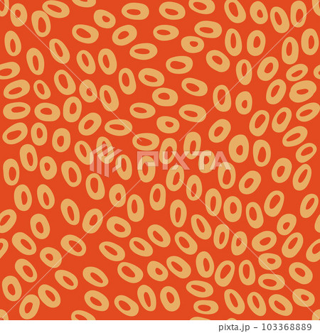 Orange Beans on Orange Background Seamless Pattern. Vector illustration, baked beans, abstract art, seamless repeating pattern, flowers, floral, seeds, petals, cutesy art 103368889