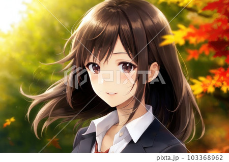 《AI画像》ポートレート　秋イメージ 103368962