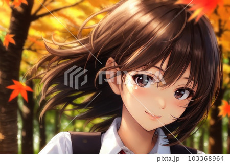 《AI画像》ポートレート　秋イメージ 103368964