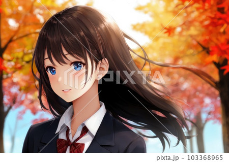《AI画像》ポートレート　秋イメージ 103368965