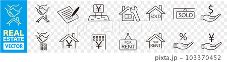 Real estate line icon collection editable 103370452