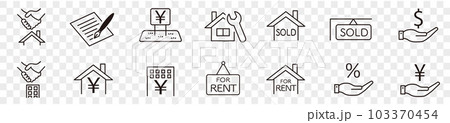 Real estate line icon collection editable 103370454