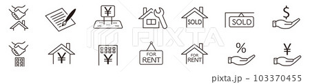 Real estate line icon collection editable 103370455