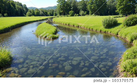 AI生成画像【大自然】川の風景 103370575