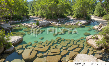 AI生成画像【大自然】川の風景 103370585
