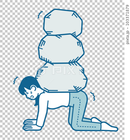 岩を背負う女性 103371879