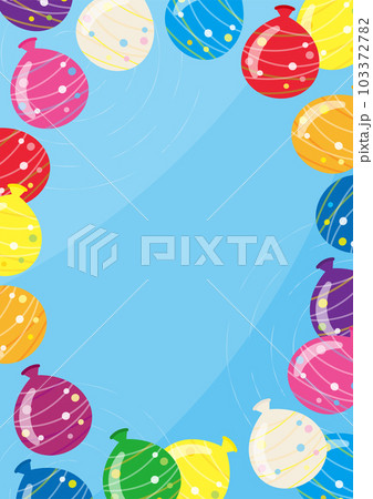 ヨーヨー釣りのフレーム、縦長サイズ ヨーヨー釣りのフレーム、縦長サイズ 103372782