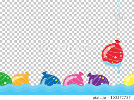 ヨーヨー釣りのフレーム、遊んでいるイメージ 103372787