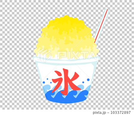 Shaved ice with lemon flavor 103372897