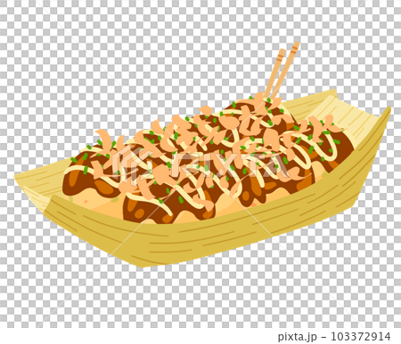 舟皿に盛ったたこ焼き 舟皿に盛ったたこ焼き 103372914